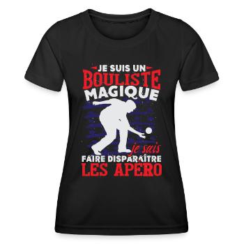 Je Suis Un Bouliste Magique - T-shirt sport Femme - noir - Devant - AI Model Female 172 light (172cm)