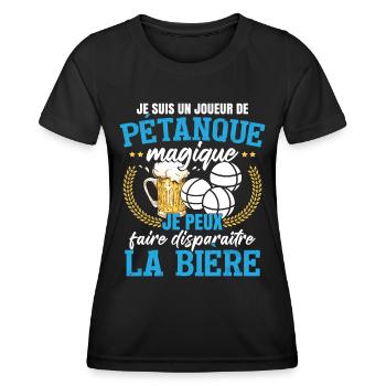 Je Suis Un Joueur De Pétanque - T-shirt sport Femme - noir - Devant - AI Model Female 172 light (172cm)
