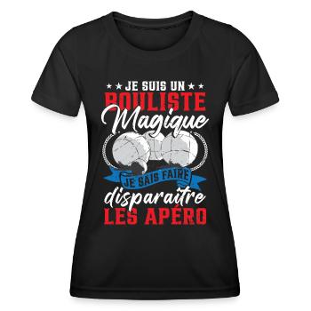 Cadeau Humoristique Pétanque Boccia Pétanque - T-shirt sport Femme - noir - Devant - AI Model Female 172 light (172cm)