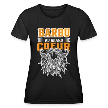 Barbu Au Grand Coeur - T-shirt sport Femme - noir - Devant - AI Model Female 172 light (172cm)