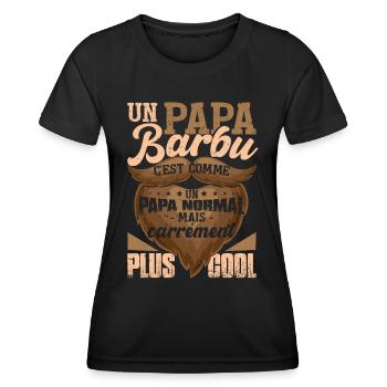 Un Papa Barbu - T-shirt sport Femme - noir - Devant - AI Model Female 172 light (172cm)