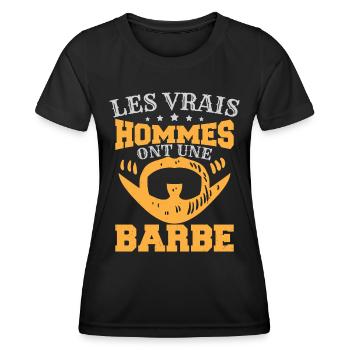 Hommes Ont Une Barbe - T-shirt sport Femme - noir - Devant - AI Model Female 172 light (172cm)