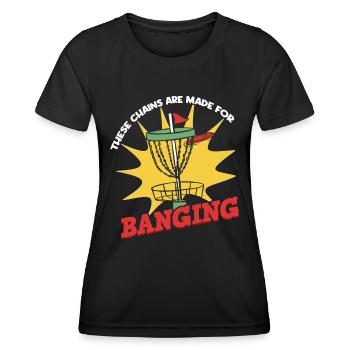 Men Disc Golf - Women's Functional T-Shirt - black - Front - AI Model Female 172 light (172cm)