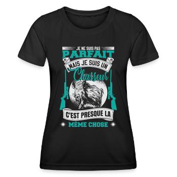 Je Suis Un Chasseur Sanglier Chasse - T-shirt sport Femme - noir - Devant - AI Model Female 172 light (172cm)