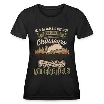 Je Suis Le Top Des Chasseurs - T-shirt sport Femme - noir - Devant - AI Model Female 172 light (172cm)