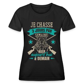 Chasseur Diction Chasse - T-shirt sport Femme - noir - Devant - AI Model Female 172 light (172cm)