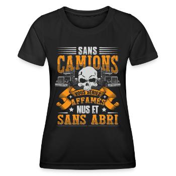Camionneur Routier Camion Conducteur De Camion - T-shirt sport Femme - noir - Devant - AI Model Female 172 light (172cm)