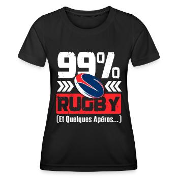Rugby Et Quelques Apéros - T-shirt sport Femme - noir - Devant - AI Model Female 172 light (172cm)