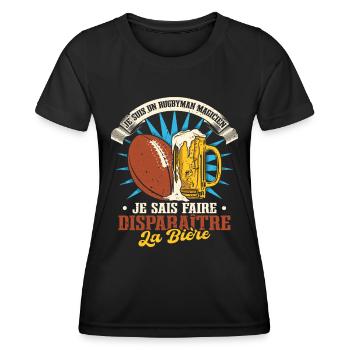 I am a rugby magician - Women's Functional T-Shirt - black - Front - AI Model Female 172 light (172cm)