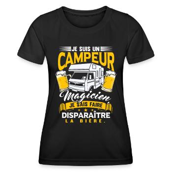 Je Suis Un Campeur Magicien - T-shirt sport Femme - noir - Devant - AI Model Female 172 light (172cm)