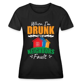 Drôle de voisin Quartier des hommes - T-shirt sport Femme - noir - Devant - AI Model Female 172 light (172cm)