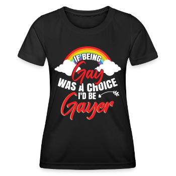 Sensibilisation à la fierté LGBTQ gaie - T-shirt sport Femme - noir - Devant - AI Model Female 172 light (172cm)