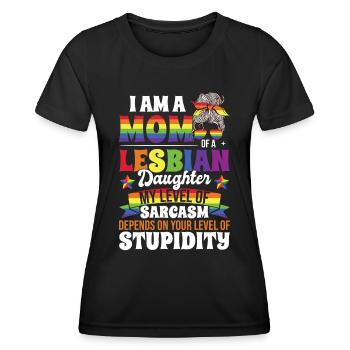 Mama einer lesbischen Tochter Pride Monat - Frauen Funktions-T-Shirt - Schwarz - Vorne - AI Model Female 172 light (172cm)