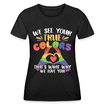 Pride Month LGBTQ Familie - Frauen Funktions-T-Shirt - Schwarz - Vorne - AI Model Female 172 light (172cm)