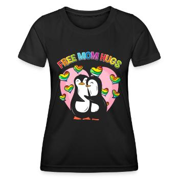 Kostenlose Mama-Umarmungen | Gay Pride | Pride Month | LGBT - Frauen Funktions-T-Shirt - Schwarz - Vorne - AI Model Female 172 light (172cm)