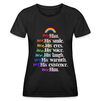 Lesbian Pride LGBT Lesbian Couple Regenbogenflagge - Frauen Funktions-T-Shirt - Schwarz - Vorne - AI Model Female 172 light (172cm)