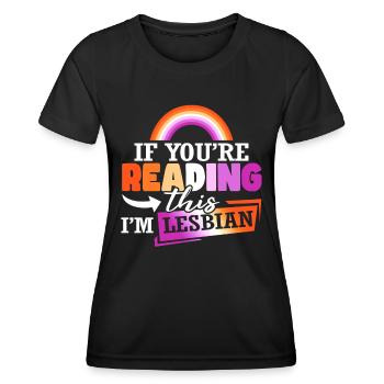 Drapeau arc-en-ciel LGBT | Mois de la fierté | Fierté lesbienne - T-shirt sport Femme - noir - Devant - AI Model Female 172 light (172cm)