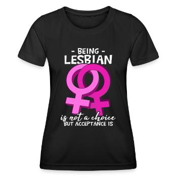 Lesbisch zu sein ist keine Wahl - Frauen Funktions-T-Shirt - Schwarz - Vorne - AI Model Female 172 light (172cm)