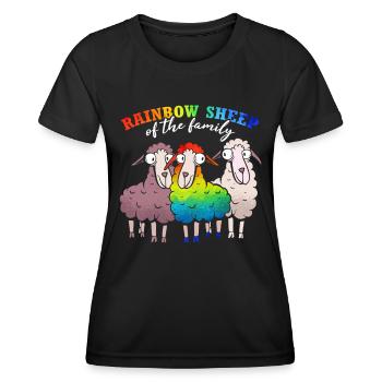 Rainbow Sheep Of The Family - Women's Functional T-Shirt - black - Front - AI Model Female 172 light (172cm)