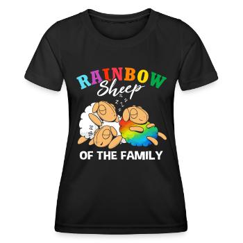 Rainnbow Schaf LGBTQ - Frauen Funktions-T-Shirt - Schwarz - Vorne - AI Model Female 172 light (172cm)