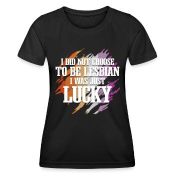 Citation lesbienne Mois de la fierté drôle - T-shirt sport Femme - noir - Devant - AI Model Female 172 light (172cm)