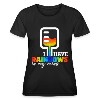 Ich habe Regenbogen in meinen Adern - Frauen Funktions-T-Shirt - Schwarz - Vorne - AI Model Female 172 light (172cm)