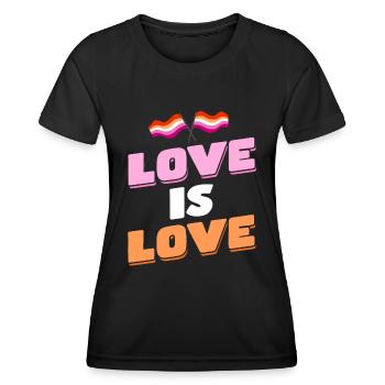 LGBTQ Pride Monat Lesbisch - Frauen Funktions-T-Shirt - Schwarz - Vorne - AI Model Female 172 light (172cm)