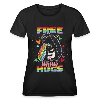 Câlins gratuits pour maman - T-shirt sport Femme - noir - Devant - AI Model Female 172 light (172cm)