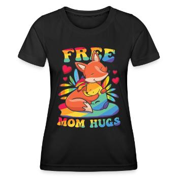 Mignon LGBT Maman Gratuit Maman Câlins - T-shirt sport Femme - noir - Devant - AI Model Female 172 light (172cm)