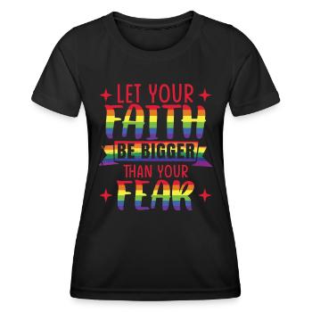 Que la foi soit plus grande que votre peur - T-shirt sport Femme - noir - Devant - AI Model Female 172 light (172cm)