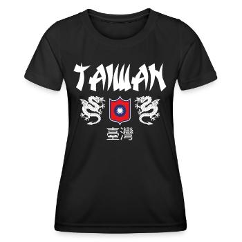 Taiwan - Frauen Funktions-T-Shirt - Schwarz - Vorne - AI Model Female 172 light (172cm)
