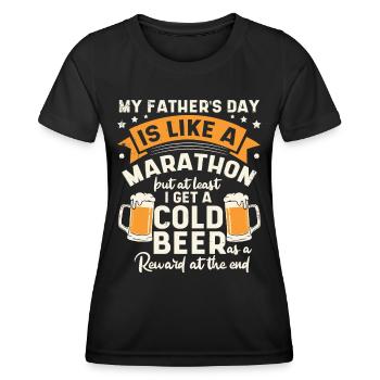 Mein Vatertag ist wie ein Marathon - Frauen Funktions-T-Shirt - Schwarz - Vorne - AI Model Female 172 light (172cm)