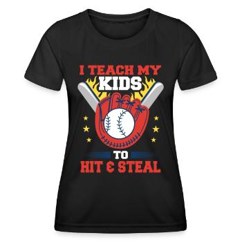 Baseball Vater Lustiges Zitat Baseballspieler - Frauen Funktions-T-Shirt - Schwarz - Vorne - AI Model Female 172 light (172cm)