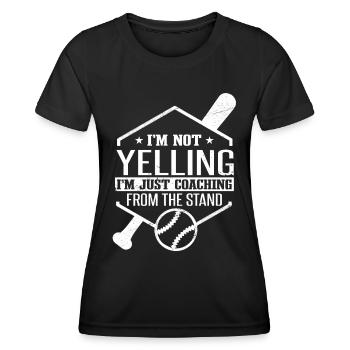 I'm Just Coaching From The Stand Baseball Dad - Women's Functional T-Shirt - black - Front - AI Model Female 172 light (172cm)