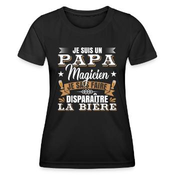 Je Suis Un Papa Magicien - T-shirt sport Femme - noir - Devant - AI Model Female 172 light (172cm)