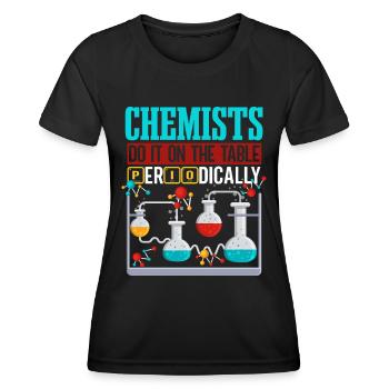 Les chimistes le font périodiquement sur la table - T-shirt sport Femme - noir - Devant - AI Model Female 172 light (172cm)