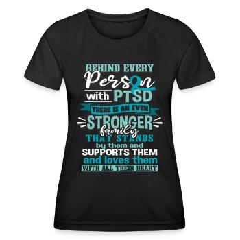 Support PTSD Awareness - Women's Functional T-Shirt - black - Front - AI Model Female 172 light (172cm)