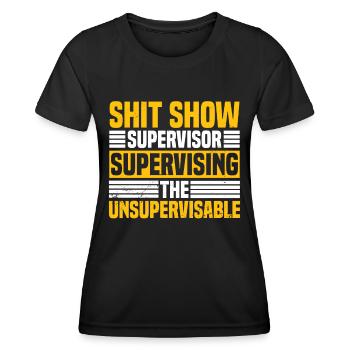 Cadeau de gestion de superviseur de superviseur ironique - T-shirt sport Femme - noir - Devant - AI Model Female 172 light (172cm)