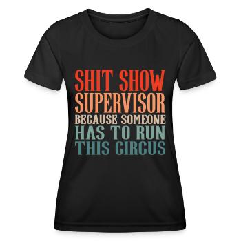 Retro Supervisor Shirt Funny - Women's Functional T-Shirt - black - Front - AI Model Female 172 light (172cm)