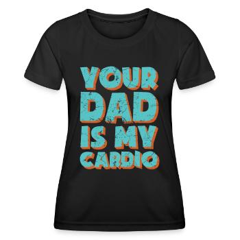 Ton père est mon mème cadeau Cardio Men - T-shirt sport Femme - noir - Devant - AI Model Female 172 light (172cm)