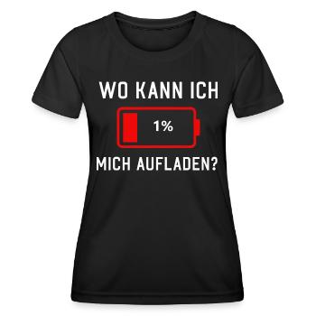 Wo kann ich mich Aufladen leere Akku und Batterie - Frauen Funktions-T-Shirt - Schwarz - Vorne - AI Model Female 172 light (172cm)