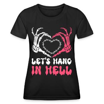 let's stay in hell heart humor halloween - Women's Functional T-Shirt - black - Front - AI Model Female 172 light (172cm)