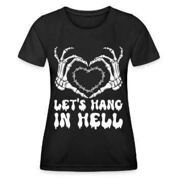 let's stay in hell heart humor halloween - Women's Functional T-Shirt - black - Front - AI Model Female 172 light (172cm)