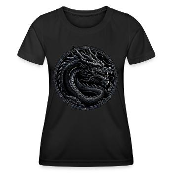 Mythe monochrome : Dragon noir - T-shirt sport Femme - noir - Devant - AI Model Female 172 light (172cm)