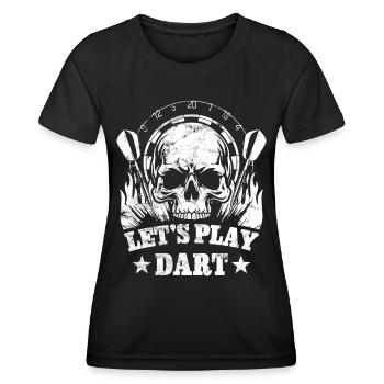 Fléchette Crâne - Let’s Play Darts - Cadeau - T-shirt sport Femme - noir - Devant - AI Model Female 172 light (172cm)