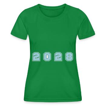 2028 Jahr Zahl - Frauen Funktions-T-Shirt - Kelly Green - Vorne - AI Model Female 172 dark (172cm)
