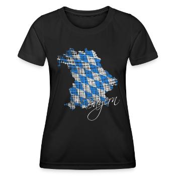 Bayern, Bavaria, Oberbayern - Frauen Funktions-T-Shirt - Schwarz - Vorne - AI Model Female 172 light (172cm)