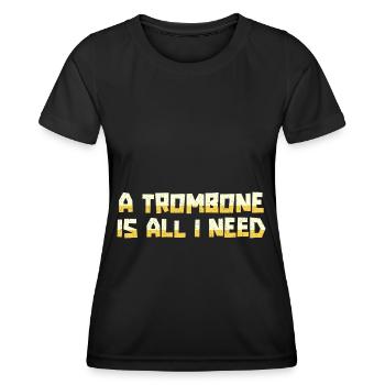 Posaune - Frauen Funktions-T-Shirt - Schwarz - Vorne - AI Model Female 172 light (172cm)