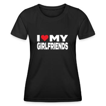 Ich liebe den Valentinstag meiner Freundin - Frauen Funktions-T-Shirt - Schwarz - Vorne - AI Model Female 172 light (172cm)