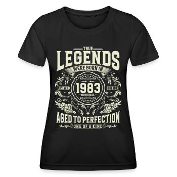 Vintage né en 1983 Legends Vintage Anniversaire - T-shirt sport Femme - noir - Devant - AI Model Female 172 light (172cm)